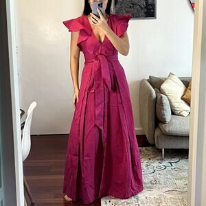 Kalita Maxi wrap dress 100% cotton size S pink